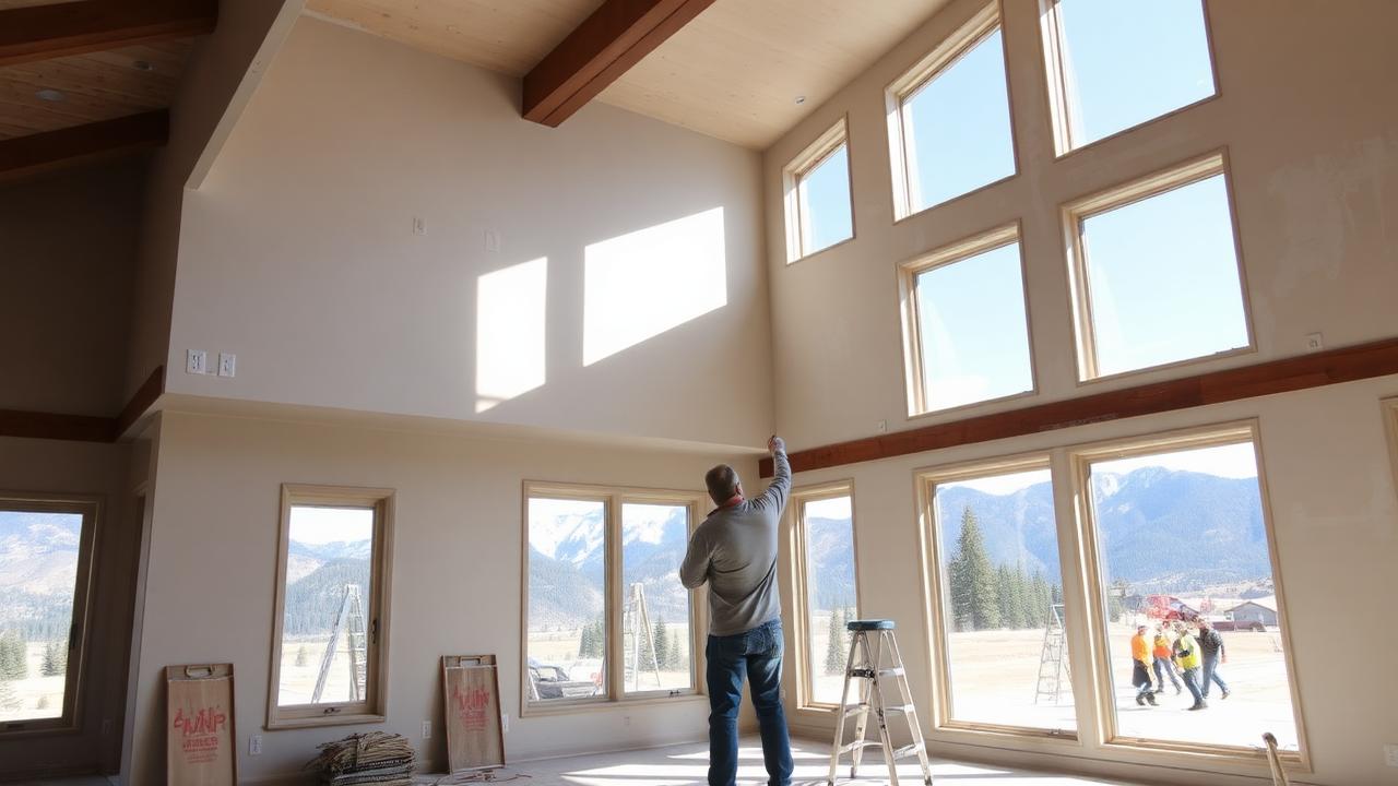 Professional drywall finishing in a luxury mountain home in Glenwood Springs Colorado